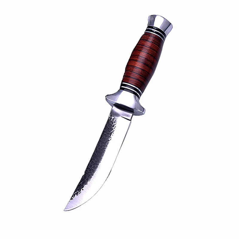 Swayboo 440C Steel Fixed Blade Knife Color Wooden Handle hunting Knife Outdoor Survival Knives With Nylon Knife Camping - Color: Swordsman