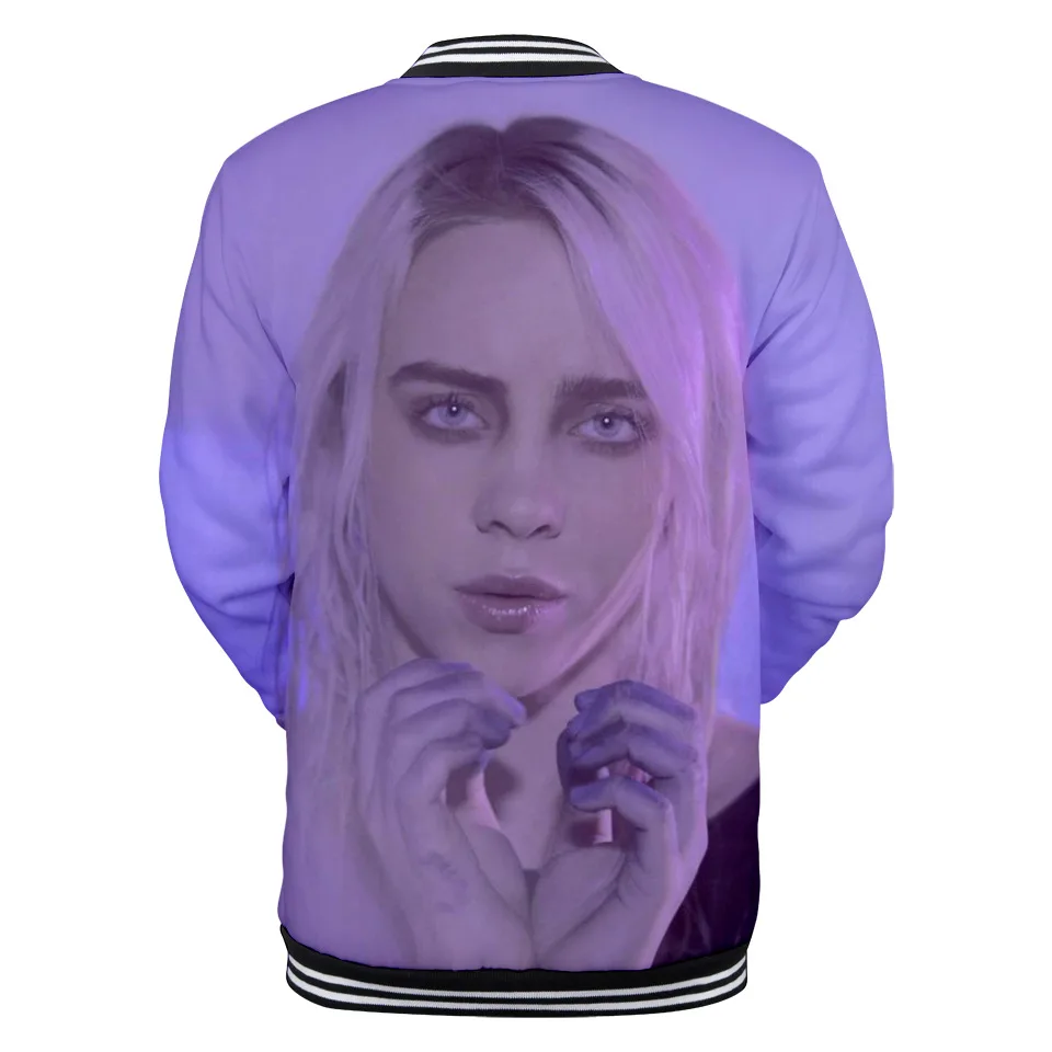 Стиль Европейская и американская певица Billie Eilish 3D цифровая печать 3D с длинным рукавом бейсбольная форма
