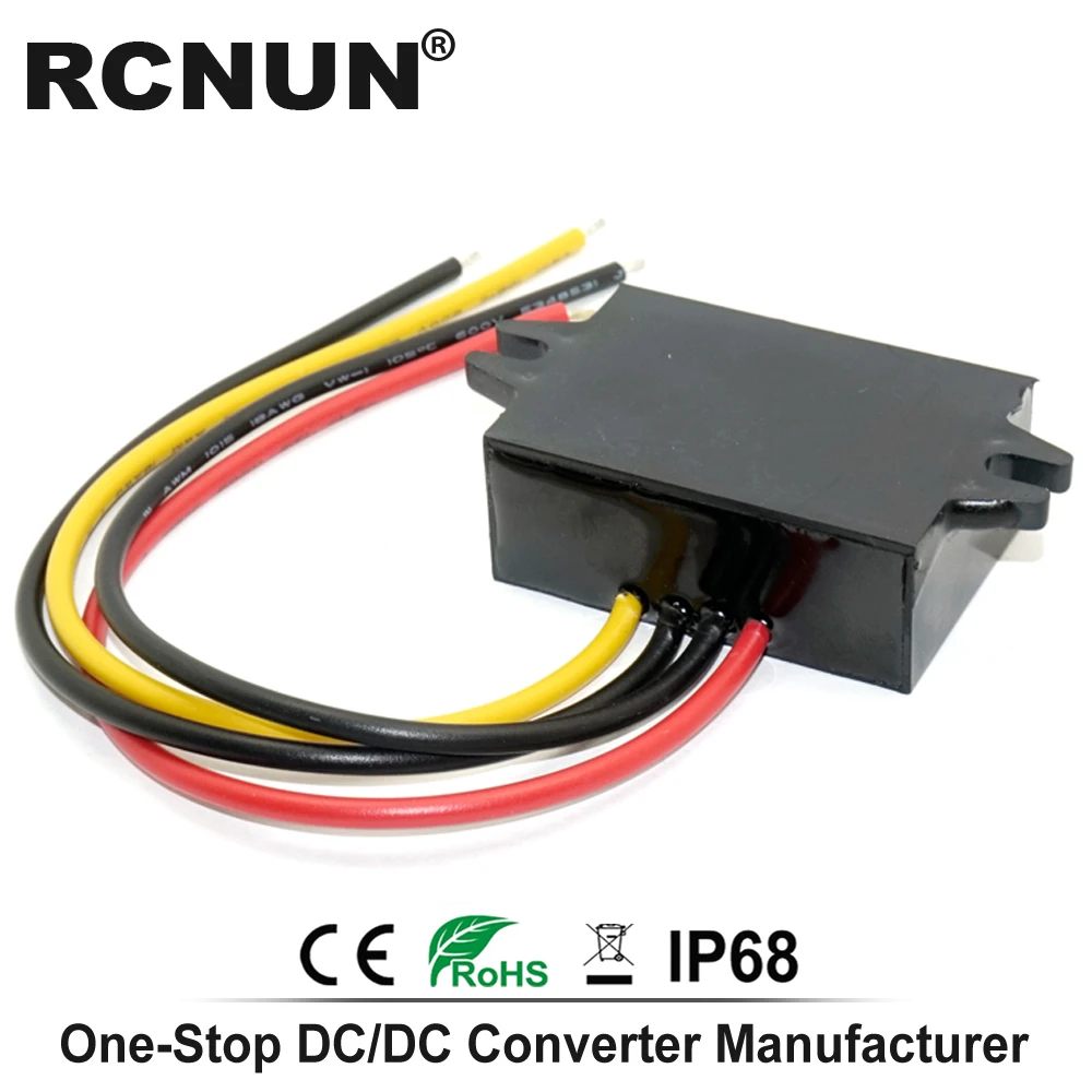 RCNUN 12 В 24 В до 5 В 3A 5A 10A понижающий преобразователь постоянного тока регулятор 50 Вт 24 12 вольт понижающий до 5 Вольт Светодиодный источник питания для автомобилей