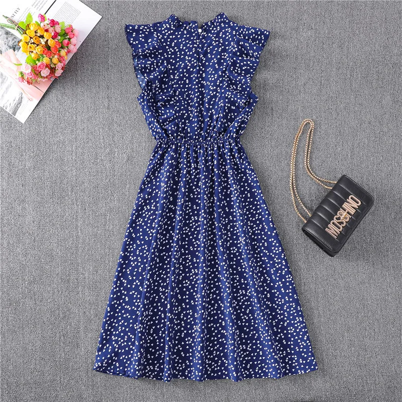 Summer New 2021 Women's Elegant Sundress Slim Sleeveless Woman Sundress Ruffles Knee Length Clothes Red Beach Party Dresses For slip dress