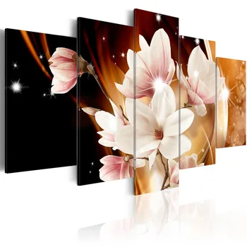 

Painting Magnolia Flower Full Round Drill Diamond 5D 5 Pcs Embroidery Handicraft Picture Modern Wall Art Home Decor Cross Stitch
