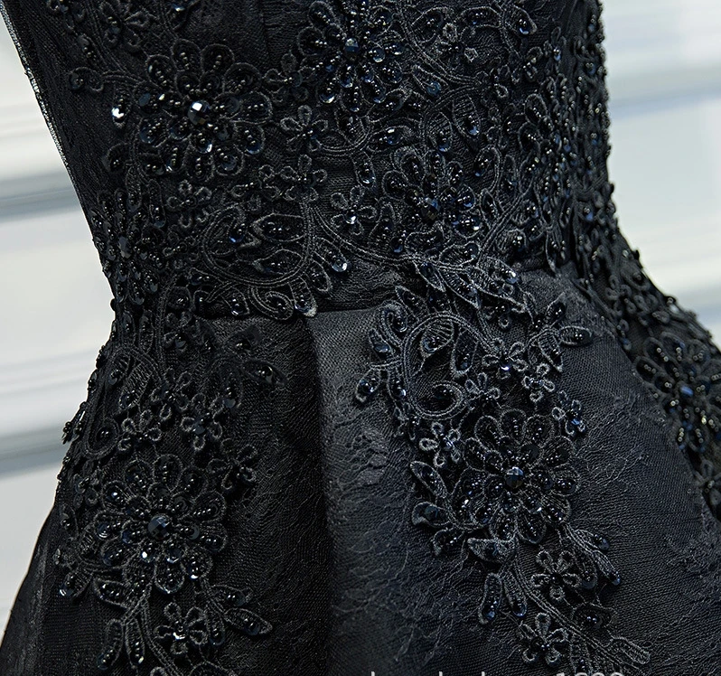 Элегантное жемчужное черное кружевное платье для выпускного вечера es сексуальное короткое платье для выпускного бала с v-образным вырезом кружево с аппликацией бисером вечерние платья для выпускного вечера