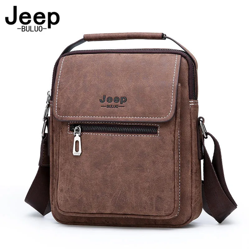 Мужская брендовая кросс боди сумка jeep buluo классическая коричневая для документов