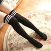 Sexy noir blanc rayé longues chaussettes femmes sur genou cuisse chaussettes hautes sur les bas du genou pour dames filles chaussettes chaudes au genou ► Photo 3/6