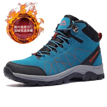 

Brand Men Snow Boots Plus Size 45 New Men Boots with Fur Unisex Winter Snow Botas Warm Plush Shoes High Top Boots Autumn