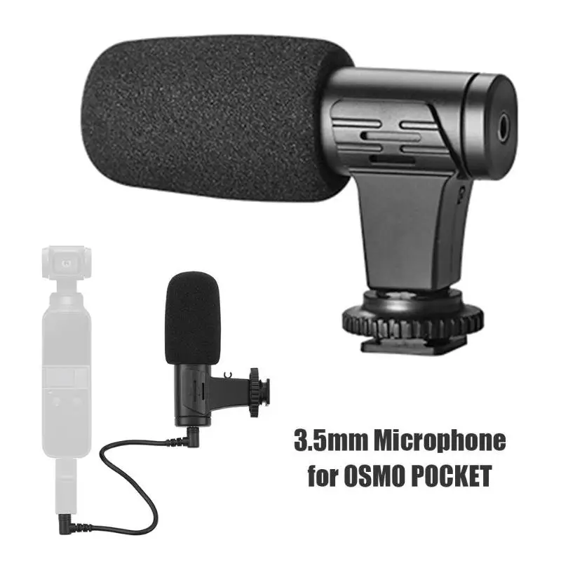 Экшн видеокамера Микрофон для DJI Osmo карманный портативный 3,5 мм черный Высокочувствительный всенаправленный аксессуары черный новейший