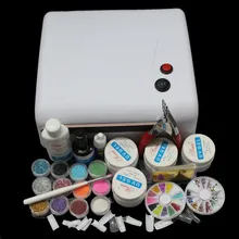 Набор для самостоятельного маникюра с УФ-лампой, полный набор для маникюра, включая акриловые и УФ-гвозди