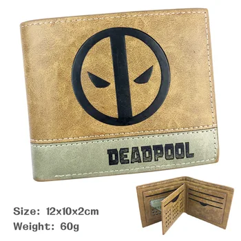 

Marvel superhero deacon short half fold Wallet embossed leather men's and women's wallet wallet ticket holder