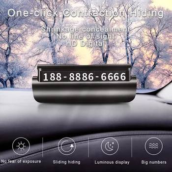 

Hidden Luminous Car Phone Number Plate Car Sticker Night Light Phone Number In The Car For Car Styling Temporary Parking Card