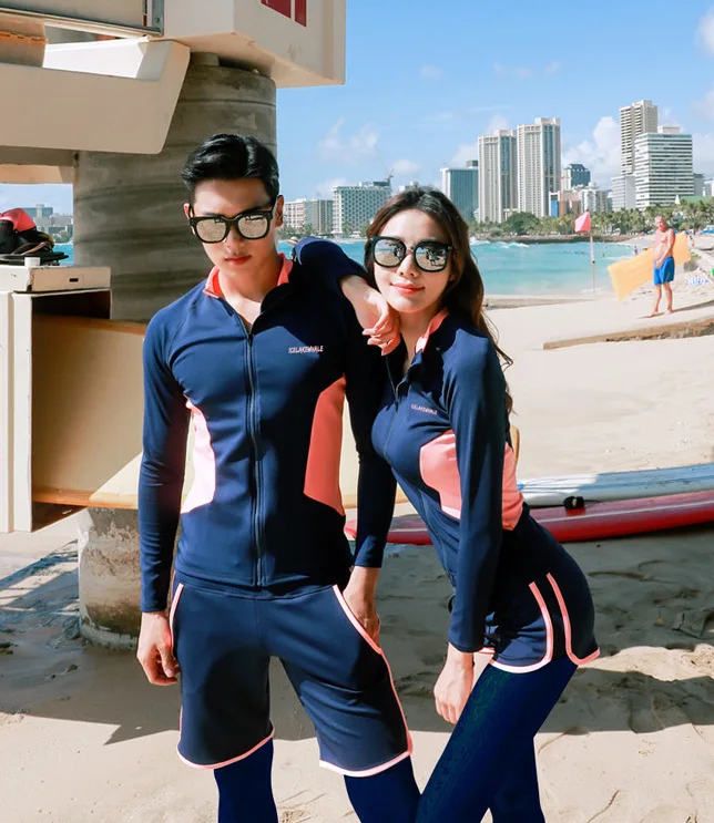 Пара rashguards бикини для женщин летние пляжные купальники для женщин s купальник женский купальный костюм для девочек новые пары Длинные