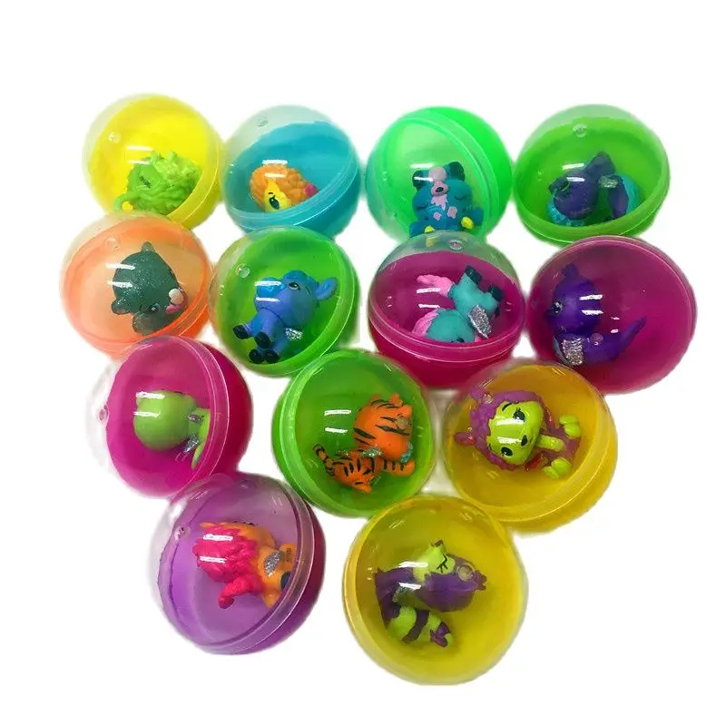 10pc/lot 45mm diameter plastic color balls capsules toys with inside mini dolls toys randomly mix for vending machine 1