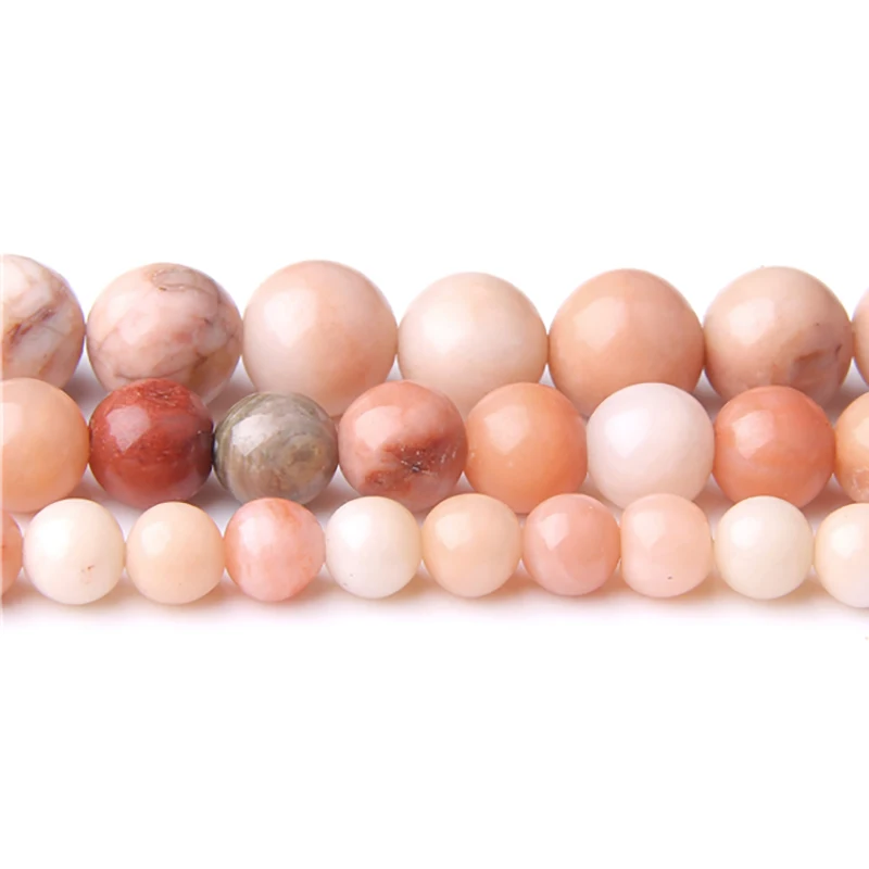 Натуральный розовый камень авантюрин Круглые бусины 4 6 8 10 12 мм для изготовления ювелирных изделий браслет ожерелье минеральные аксессуары