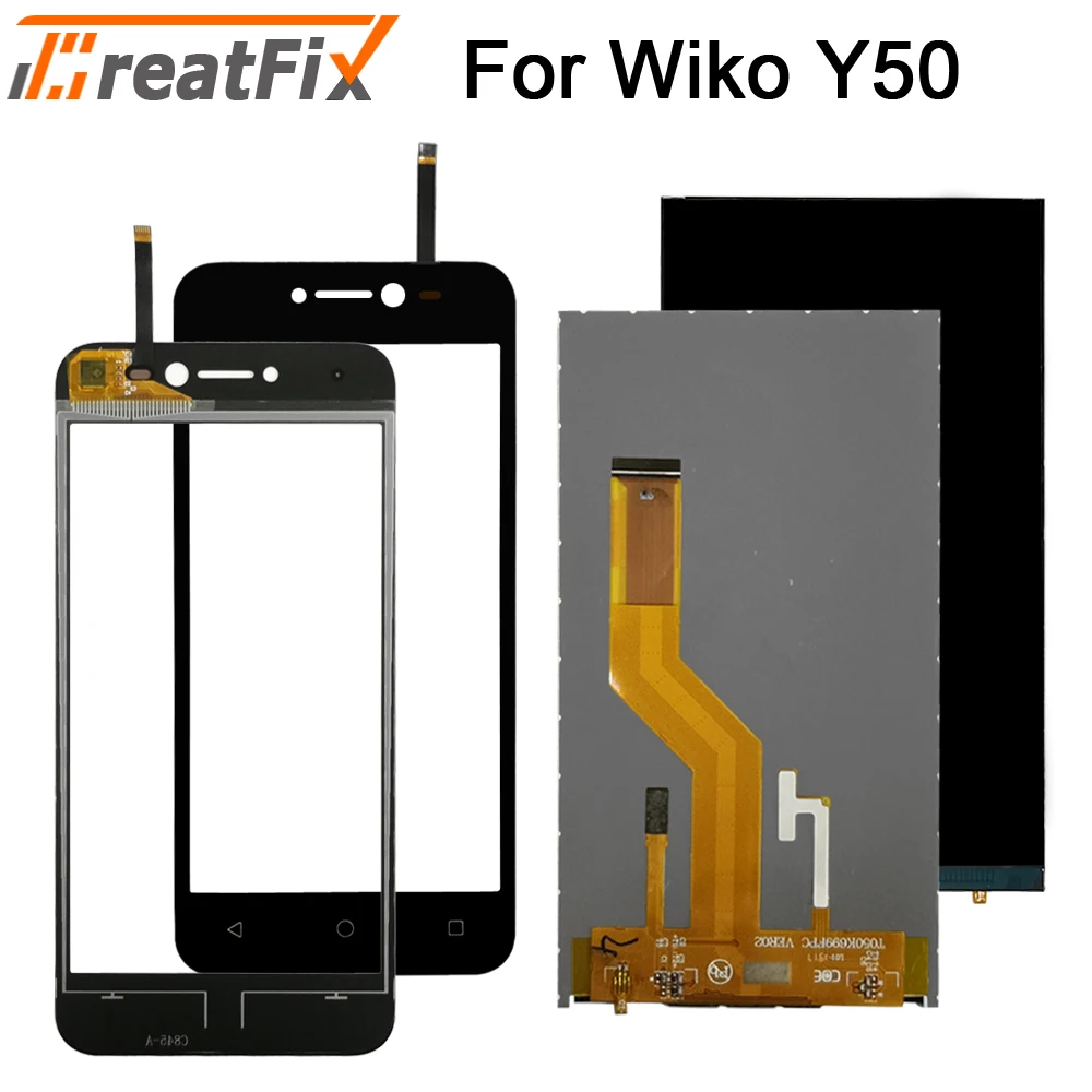 

Touch Screen Digitizer LCD For Wiko Y50 LCD Display With Touch Screen Panel Assembly Free Shipping Tools and Tape