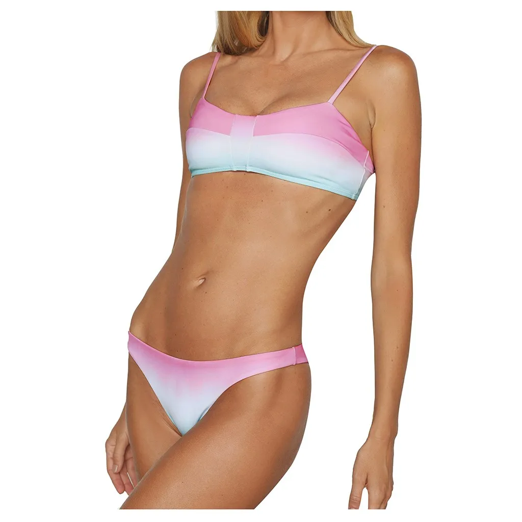 Женский купальный костюм Мягкий купальник монокини пуш ап комплекты бикини