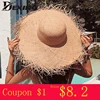 NEW Women Large Wide Brim Summer Hat for Women Natural Raffia Straw Hat Sun Protection Hats Gilrs Panama Beach for wedding ► Photo 2/6