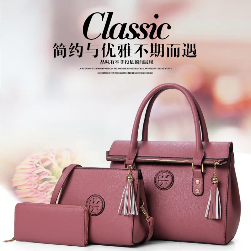 

Holy Snow Beauty 2016 New Style Europe And America-Style Tassels Picture Three-piece Set Shoulder Bag/ Hand Bag Shoulder WOMEN'S