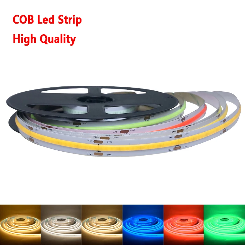 

DC 12V 24V Led Lights RGB High Density SMD 2835 5M Flexible COB Led Strip Light White / Warm White / Red / Blue / Green / NW