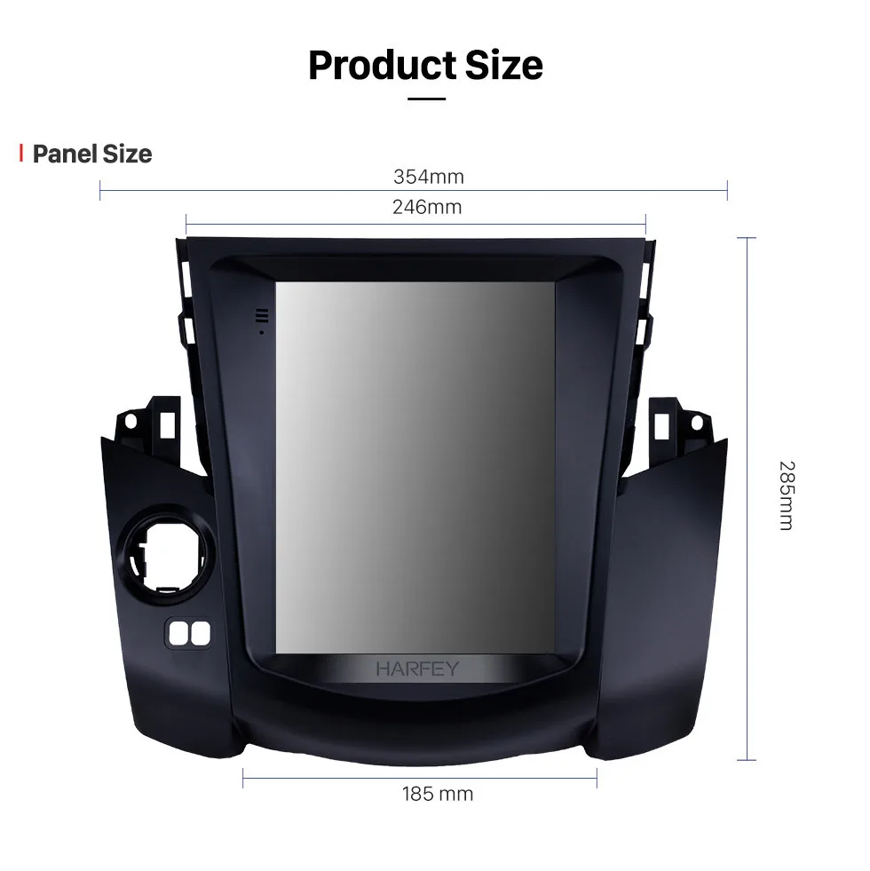 Harfey Car GPS Nav Radio Unit Android 9.1 for 2008 2009 2010 2011 Toyota RAV4 9.7" support Digital TV 1080P Backup Camera 4G LTE