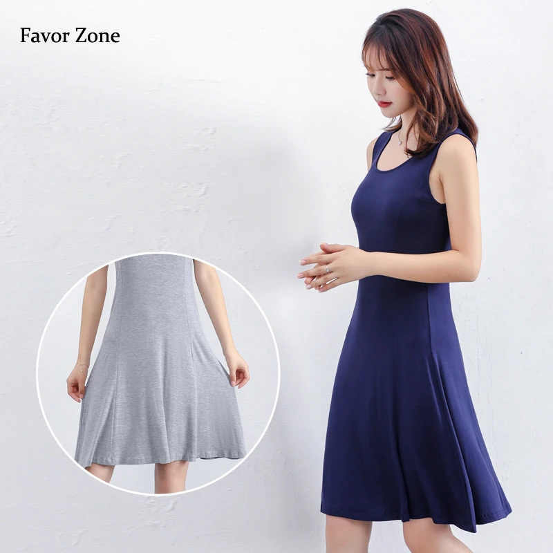 

Summer Vintage Dress Women Korean Version Slim A-line Elegant Sexy Party Dresses Modal Solid Color Casual Loose Midi Tank Dress