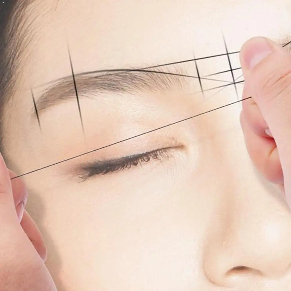 

New Positioning Line Eyebrow Ruler Pre-Inked Eyebrow Brows Inked Tattoo Marker Point Pre For Mapping 10m Thread Tattoo Stri U3C4