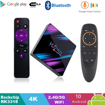 

H96 MAX RK3318 Smart TV Box Android 10.0 4GB 32GB 64GB 4K Youtube Media player H96MAX TV BOX Android TV Google Play BOX