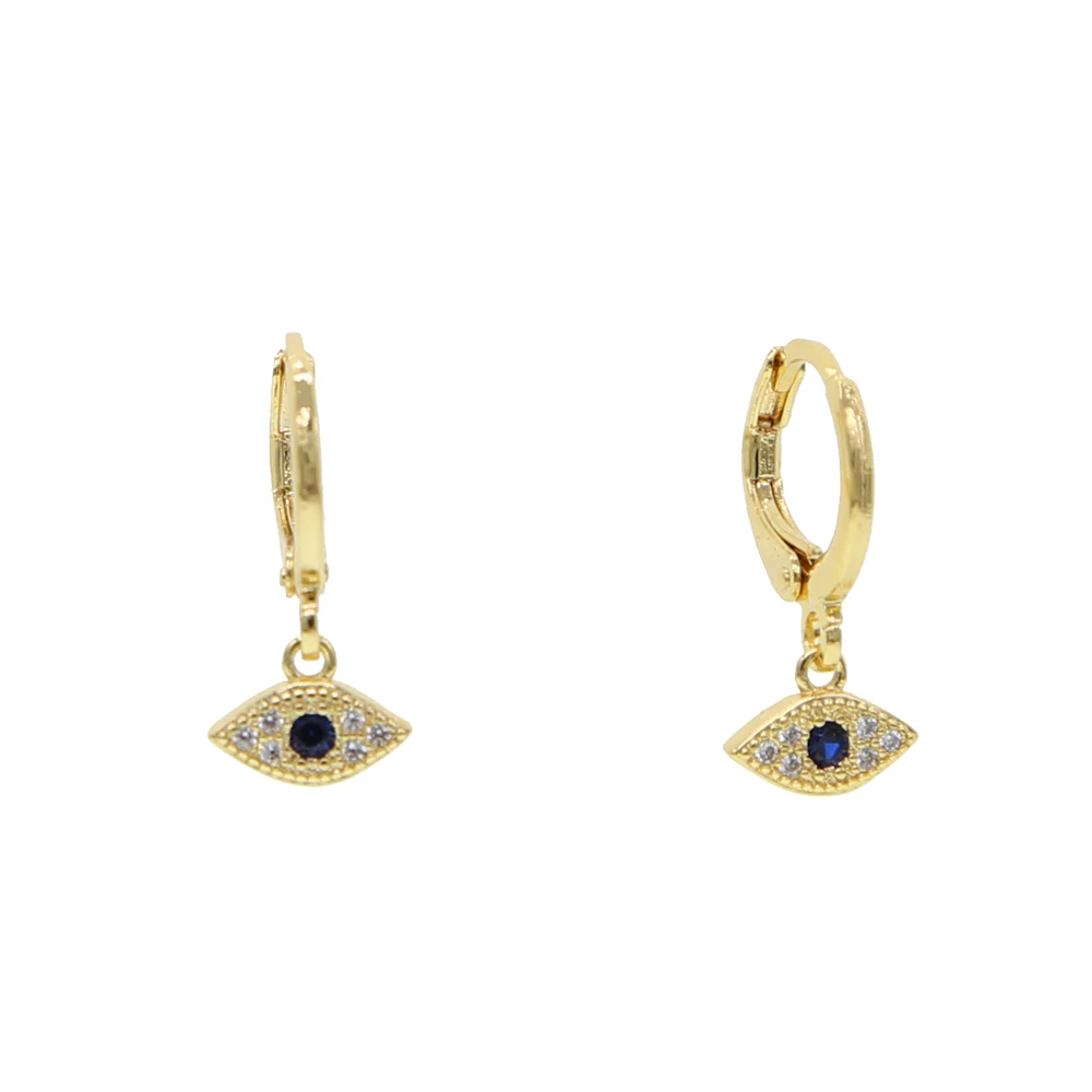 Латунь золотой цвет синий Злой Глаз двойное ожерелье-цепочка круглые висячие серьги ювелирные изделия для женщин девушек Дамы