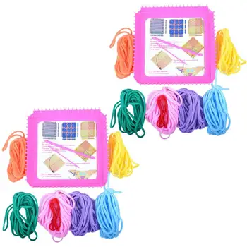 

2 Sets Children's Toy DIY Loom Potholder Loops Elastic Rope Weaving Craft Tools