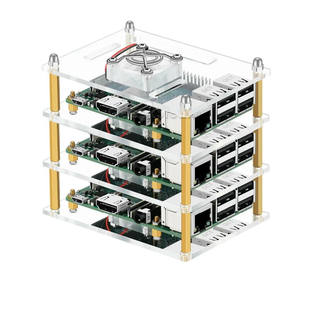 Новый для Raspberry Pi акриловый чехол с охлаждением вентиляторные радиаторы для Raspberry Pi 4B/3/2B/B +