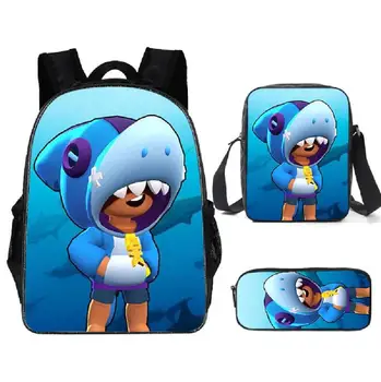 

Hot Game Leon backpack nylon waterproof schoolbag Spike Shelly anime character children backpack for boys birthday gift