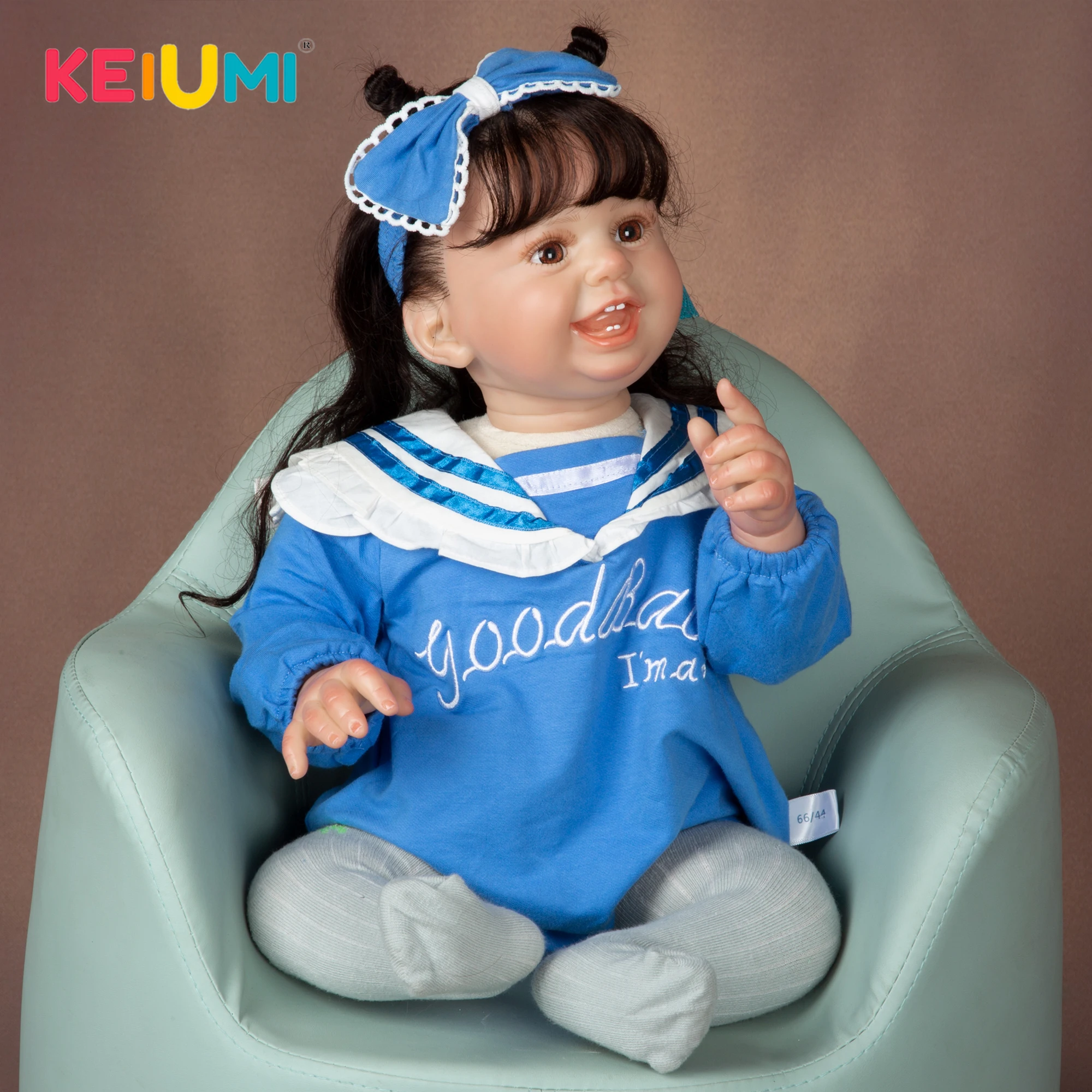 

KEIUMI 27 Inch Lovely Smile Face Reborn Newborn Doll Lotus Leaf Collar Clothes Many Accessories Baby Girl
