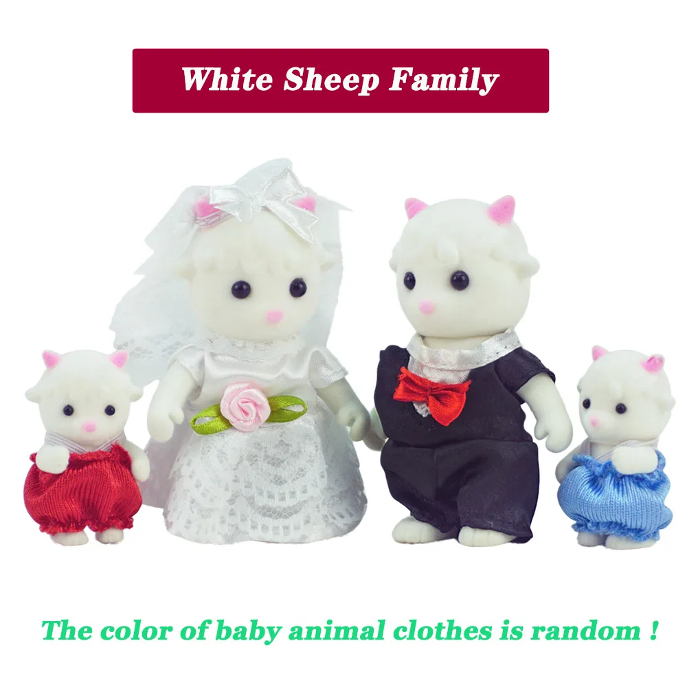 

1/12 Kids Toys Doll House Accessorie Forest Animal Home Miniature Dolls 3 Inch White Sheep Family Diy Collectible Toys For Girls