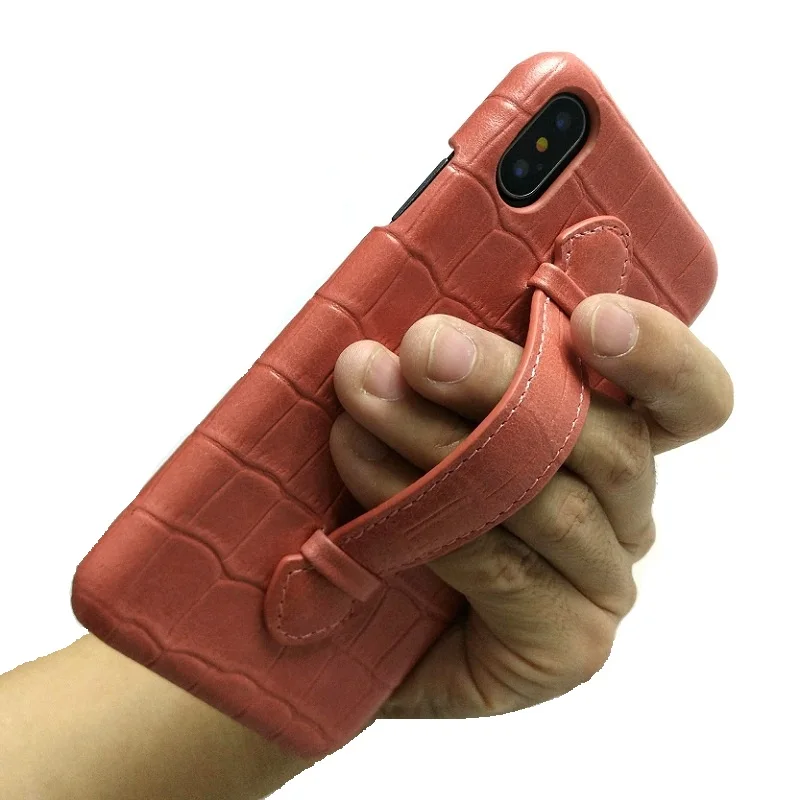 Solque Подлинная Кожаный ремешок на руку держатели для телефонов iPhone X XS Max 7 8 Plus
