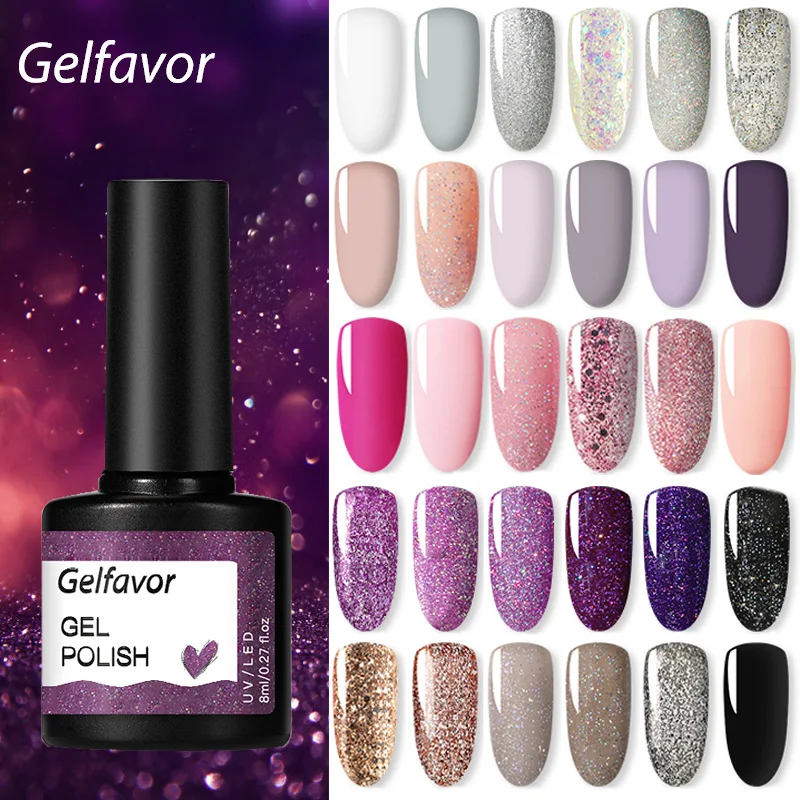Гель лак Gelfavor искусственный набор для маникюра ногтевого дизайна полуплатиновая