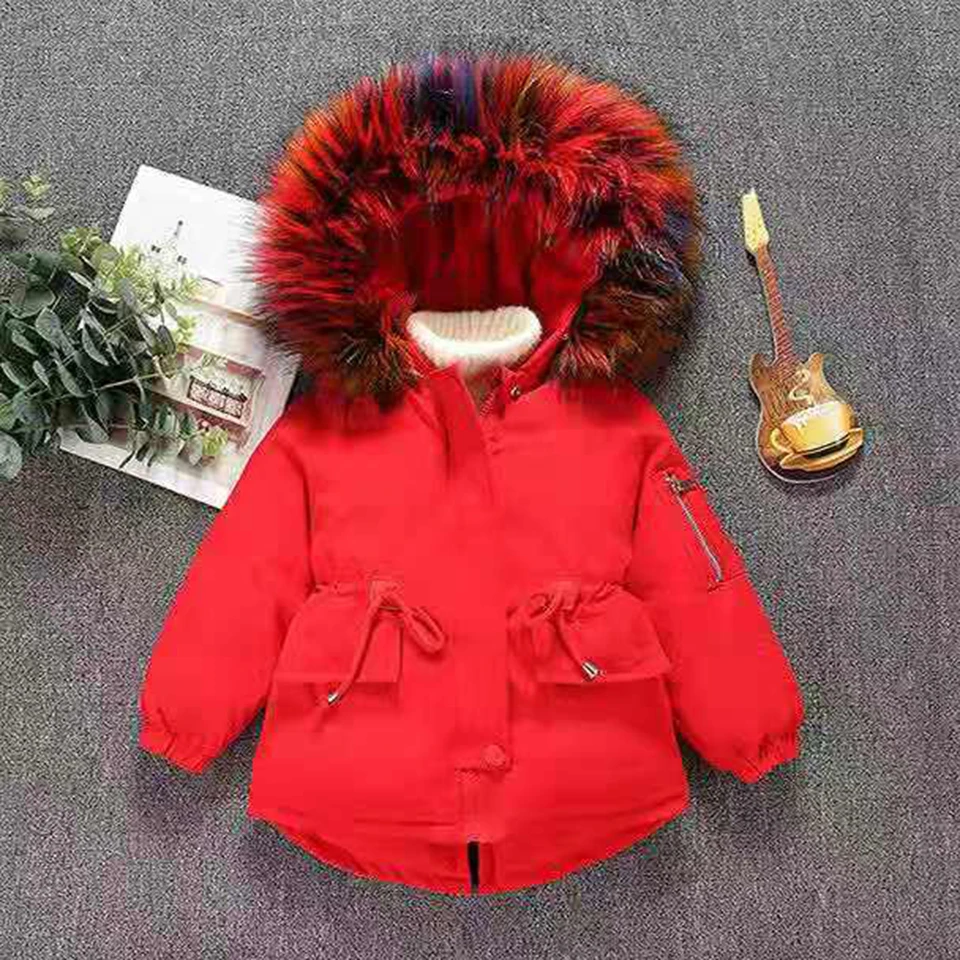 Children Outerwear Warm Coat Short Kids Windproof Thicken Girls Jackets Autumn And Winter Parkas Size For Baby 18M 2 3 4 5 6 8