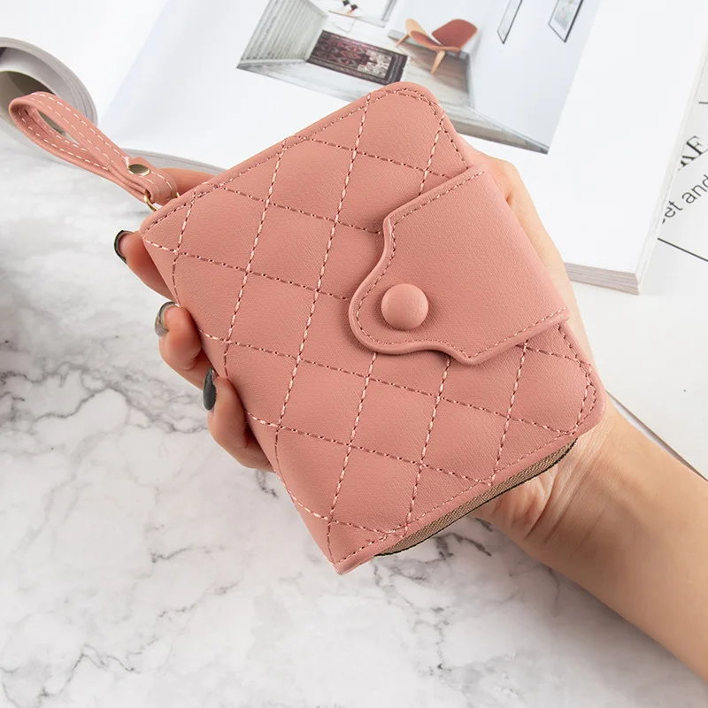 Small Wallet for Women Girls Wallets Cute Flower Cash Pocket & Card Holder  & Coin Purse Money Billfold PU Leather Fashion (Pink)