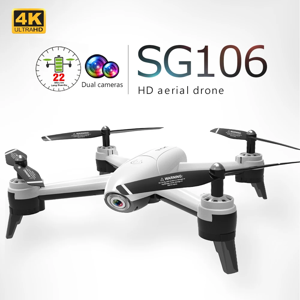 2019 SG106 Wi-Fi FPV Радиоуправляемый Дрон 4K камера 1080P HD Двойная видео оптический поток