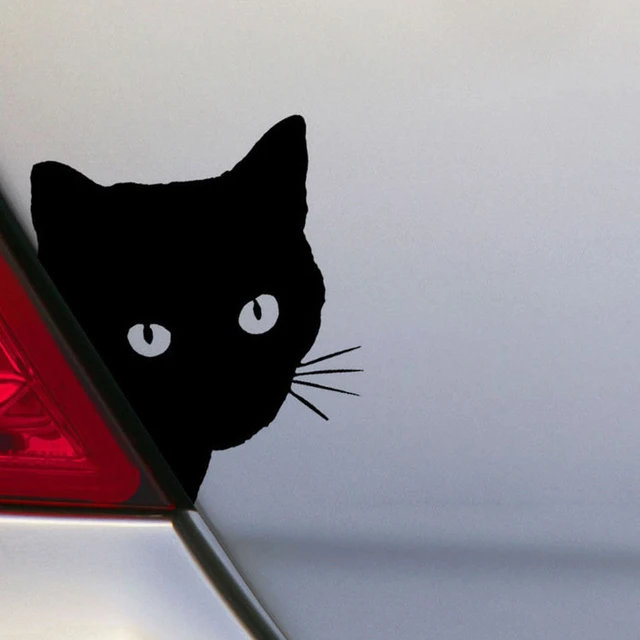 Black Cat Peeking - Black Cat - Sticker