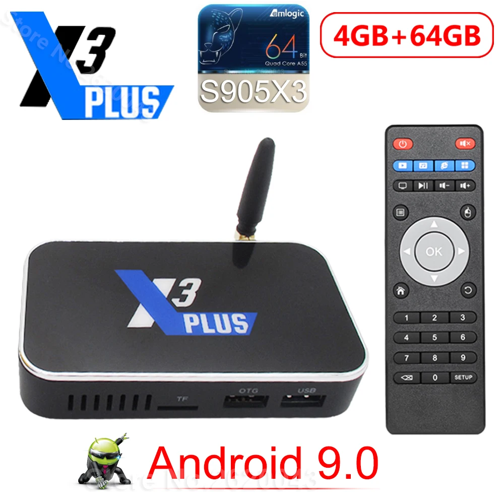 ТВ-приставка Ugoos X3 PLUS PRO 4 Гб DDR4 ОЗУ 64 ГБ Smart Android 9 0 Amlogic S905X2 2 4G/5G Wi-Fi 1000M LAN Bluetooth HDMedia