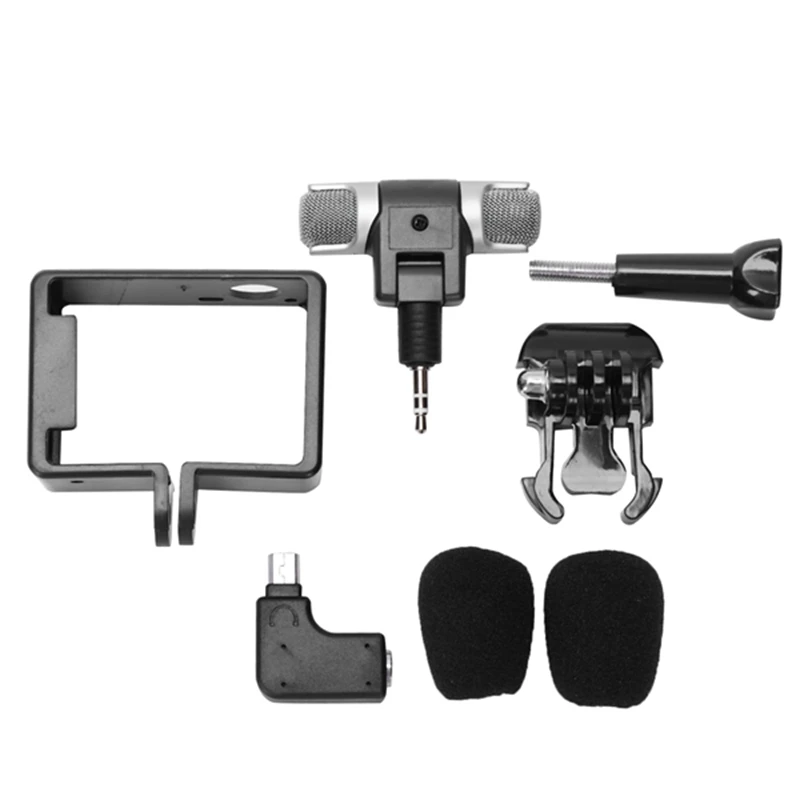 Рамка Корпус чехол+ внешний микрофон+ адаптер Комплект для GoPro Hero 3 3-4