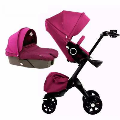 V6 sleeping basket 2 In 1 Baby Stroller High Landscape Folding Portable Baby Carriage For Newborns Luxury Prams For 0-3 Years Old - Цвет: V6 sleeping basket