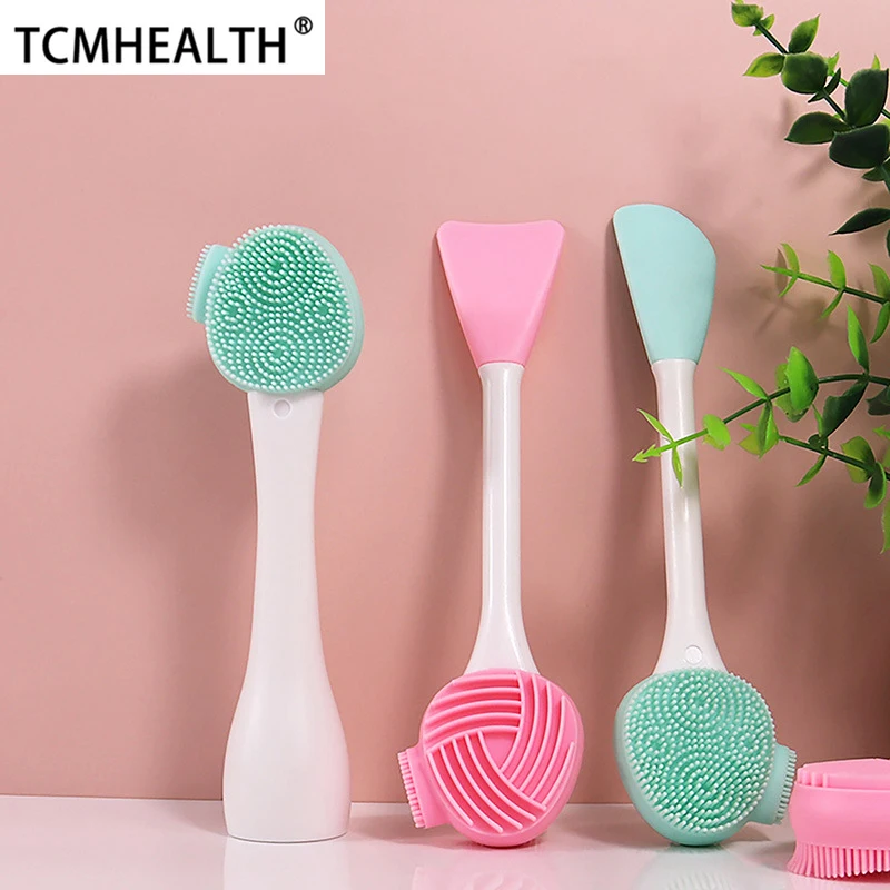 TCMHEALTH 3PCS Double Side Silicone Facial Cleanser Brush Soft M