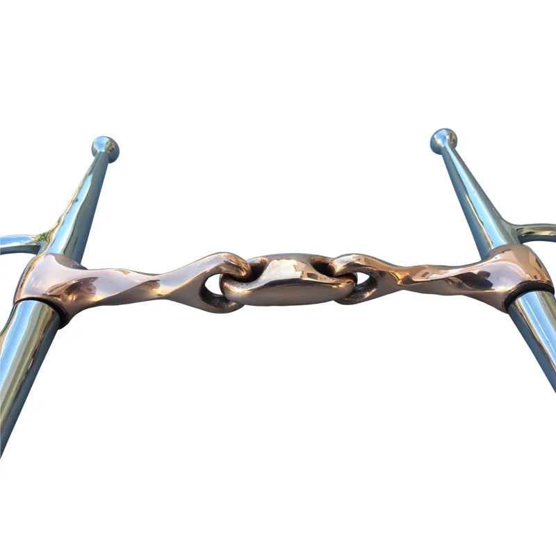 Stainless Steel Full Cheek Bit Twisted Copper Mouthpiece Horse Bit Equipment 12.3cm 3