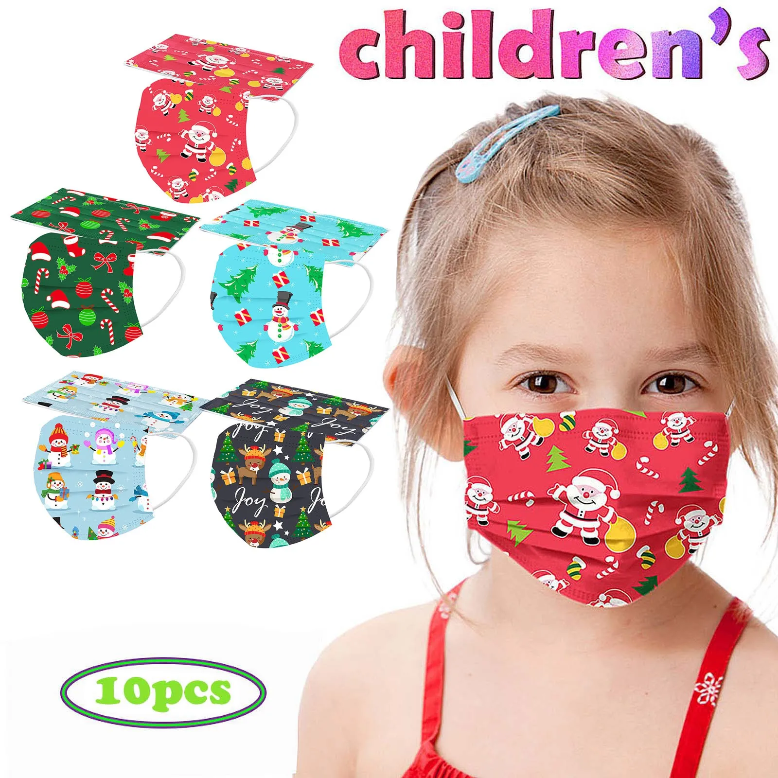Fast Delivery 10pcs Kids Christmas Disposable Masks Halloween Cosplay Mascarillas Desechables Mascherine Merry | Тематическая