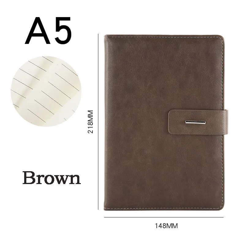 Brown 1 шт.,,, A5, ежедневник, ежемесячный планировщик, бизнес-блокноты для офиса, роскошный блокнот, школьный дневник для путешественников, из искусственной кожи, Библейский блокнот - Цвет: Brown