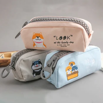 

Creative Cartoon Cute Dog Zipper Large Capacity Pencil Bag Pen Pouch Stationery Gift School Supplies