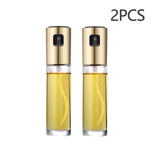 2pcs Кухонные инструменты для выпечки, распылитель масла, пустая бутылка, бутылка уксуса, дозатор масла, инструмент для приготовления пищи, салат, барбекю, стеклянный распылитель масла - Цвет: 2pcs
