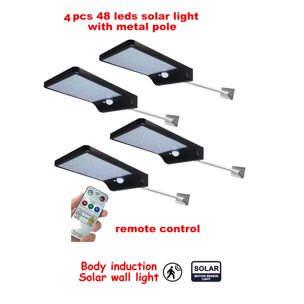 

2/4pcs Solar PIR Motion Sensor 48 LED Solar Light IP65 Waterproof Outdoor Garden Yard Lamp Emergency Security Light Solar Lamp s