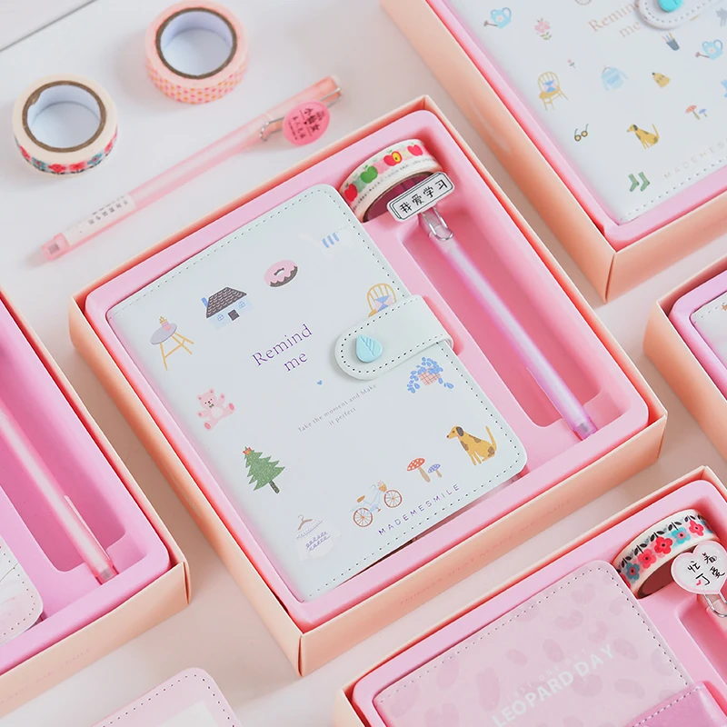 

ROWBOE cute stationery ins literary small fresh handbook set creative cute super cute handbook this diary book gift box