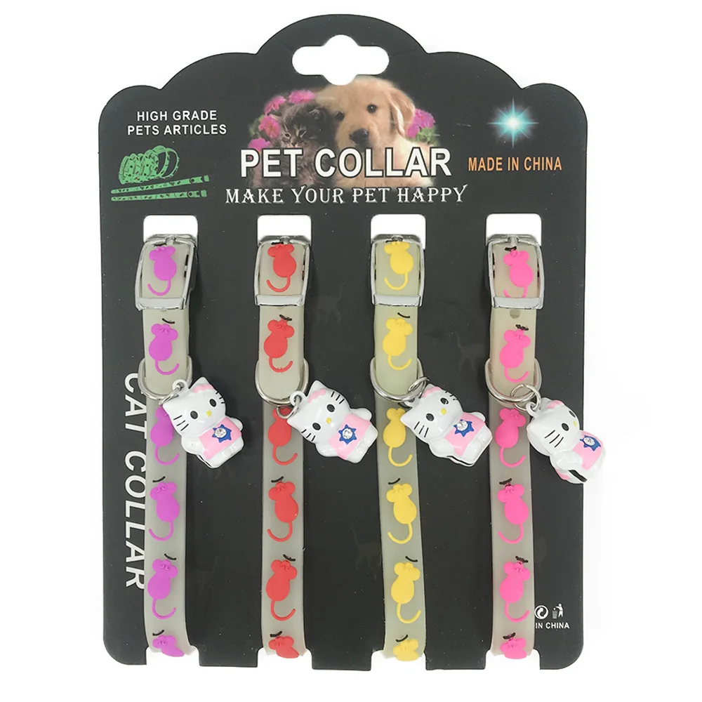 50set Luminous Cat Collar with Belll Night Glow Reflective Cats Collar Kitty Necklace Safety Kitten Neck Ring Breakaway Rubber 50set Luminous Cat Collar with Belll Night Glow Reflective Cats Collar Kitty Necklace Safety Kitten Neck Ring Breakaway Rubber
