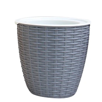 

Plant Pot Cover Indoor Plastic Rattan Flower Cover Round Modern Decor Planter Durable PI669